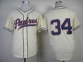 San Diego Padres #34 Fingers Cream 1988 Mitchell And Ness Throwback Stitched MLB Jersey Sanguo,baseball caps,new era cap wholesale,wholesale hats